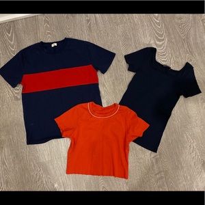 New Brandy melville navy red set of 3